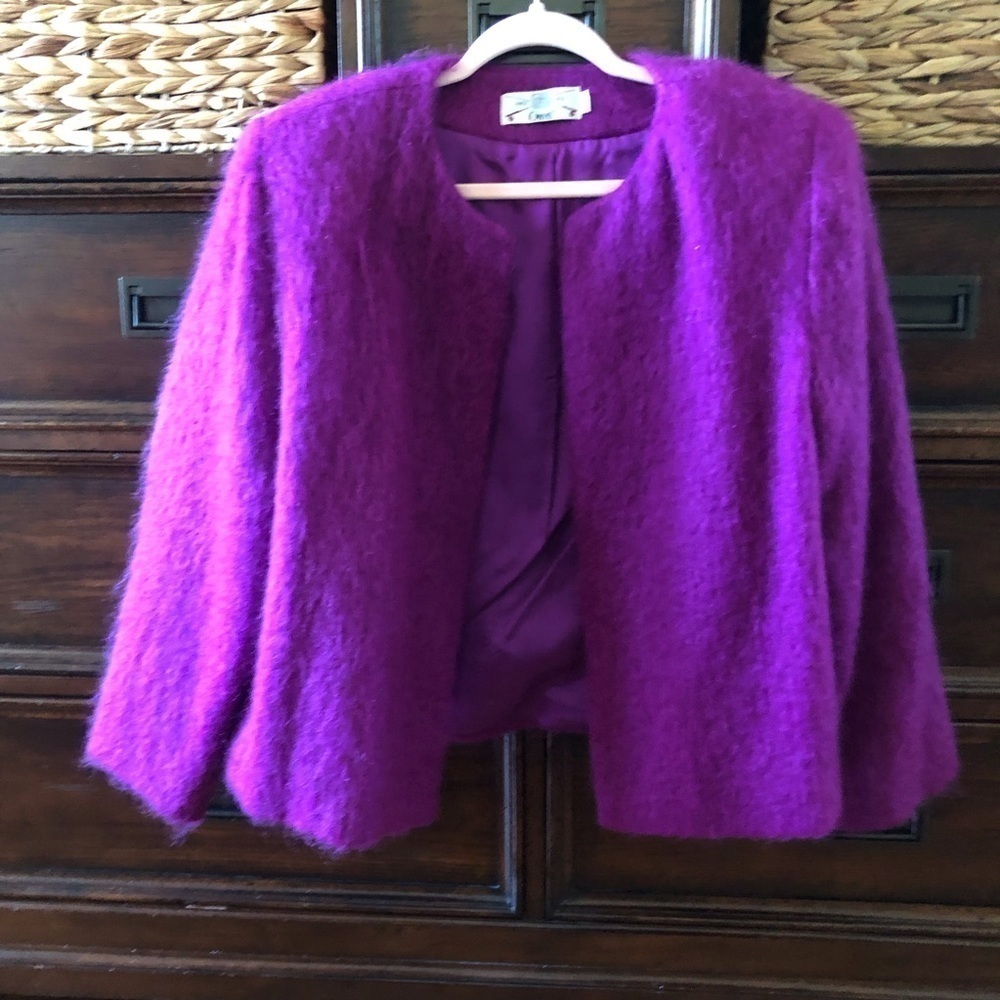 Vintage Orvis purple Mohair open front blazer Jacket in size 12